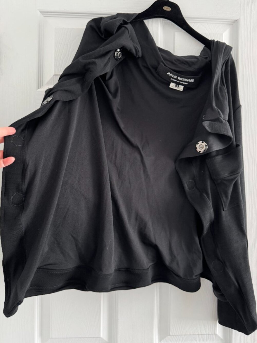 Junya Watanabe Asymmetrical Gathered Front Cardigan/Jacket in Black, size Small - Picture 6 of 13
